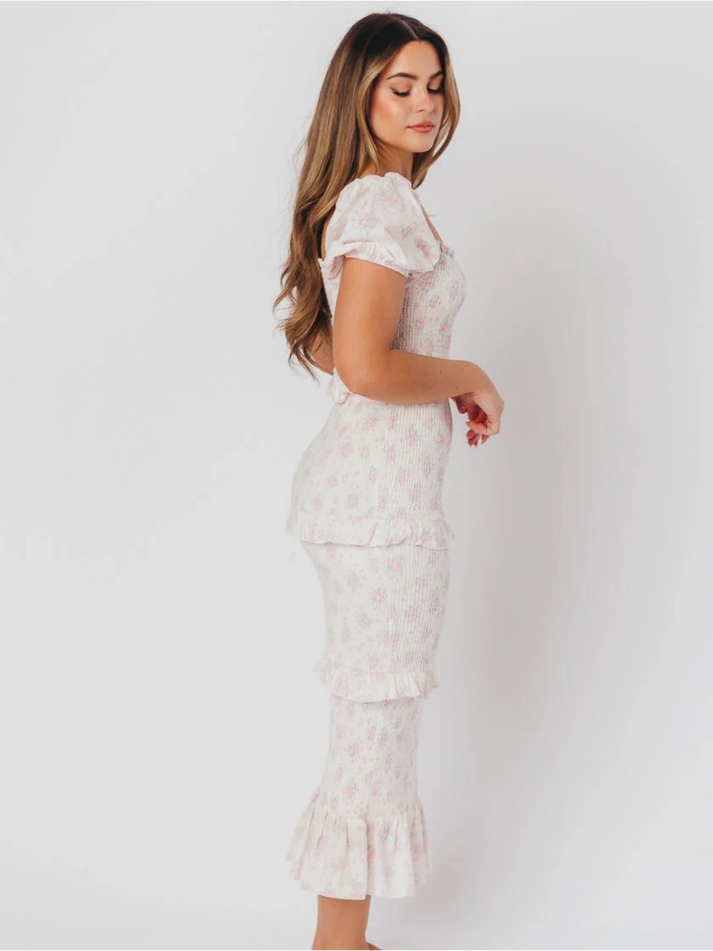 ADA SMOCKED DRESS IN PINK FLORAL